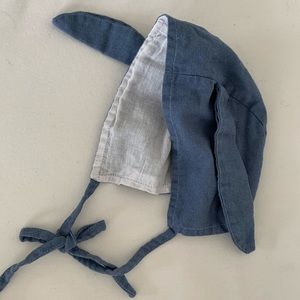 Chambray linen floppy Bunny bonnet